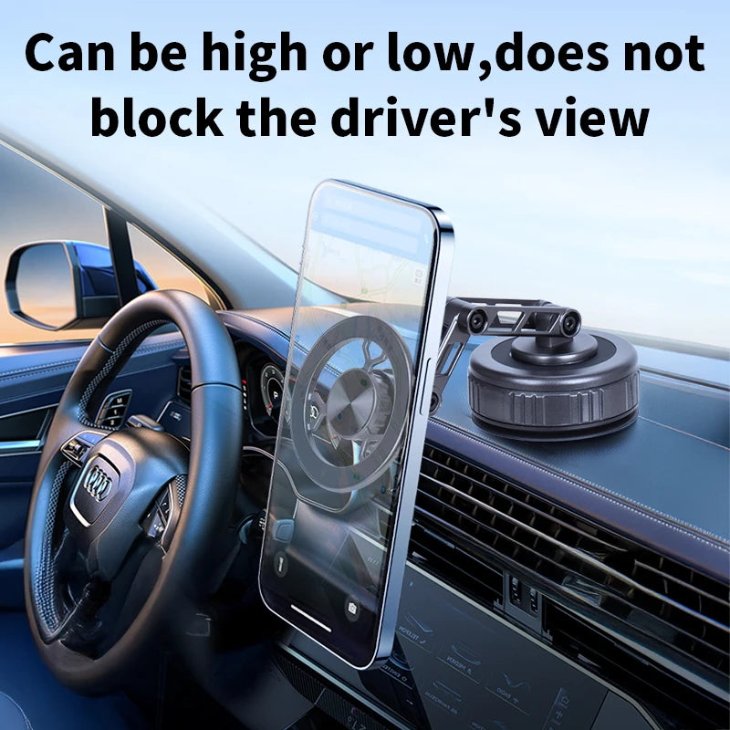 Vacuum Magnetic Car Phone Holder With Foldable Arm