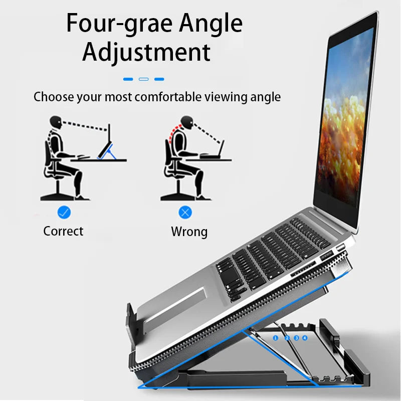 Laptop Cooling Pad for 12-16 Inch – Dual-Fan, Adjustable Stand