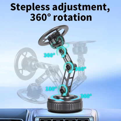 Vacuum Magnetic Car Phone Holder With Foldable Arm