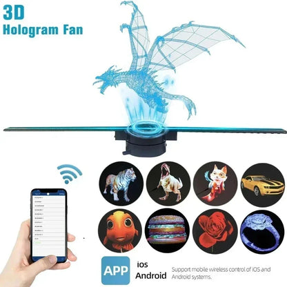 3D Hologram Fan Projector 42 cm Advertising Display