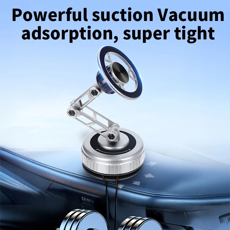 Vacuum Magnetic Car Phone Holder With Foldable Arm