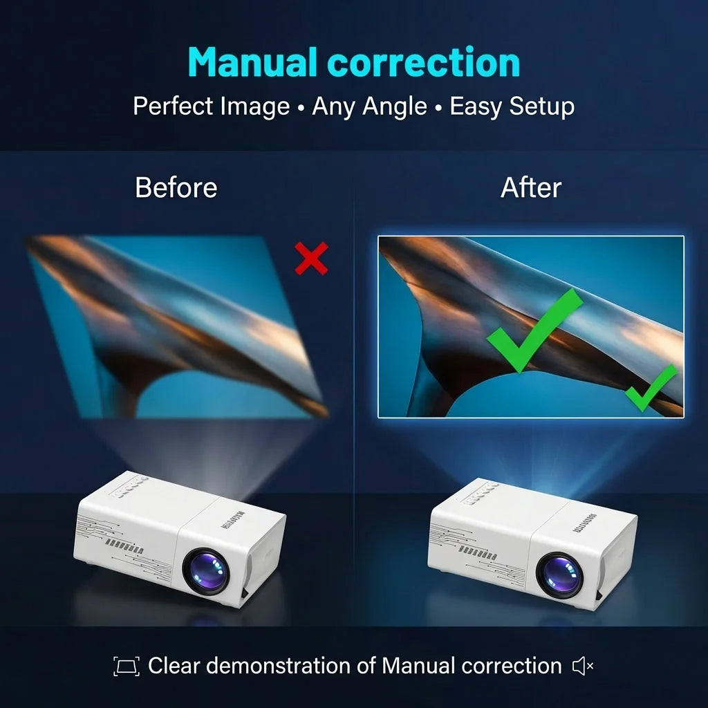 Mini USB Projector 1080p Support for Movies and Video