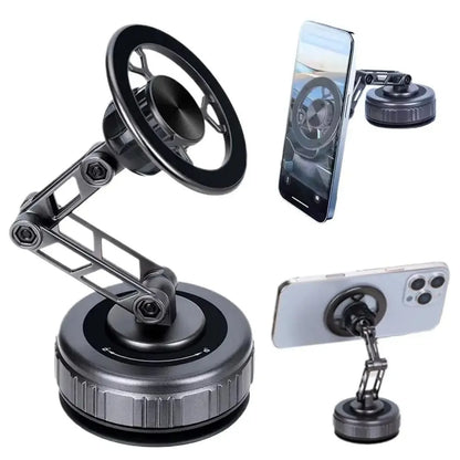 Vacuum Magnetic Car Phone Holder With Foldable Arm