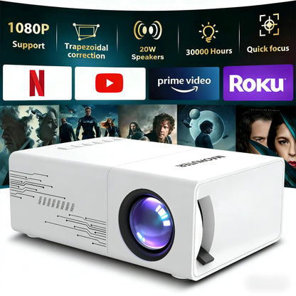 Mini USB Projector 1080p Support for Movies and Video